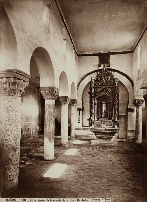 JEAN LAURENT, 1874-92. Vista interior de la ermita de S. Juan Bautista. León: Baños de Cerrato – Palencia