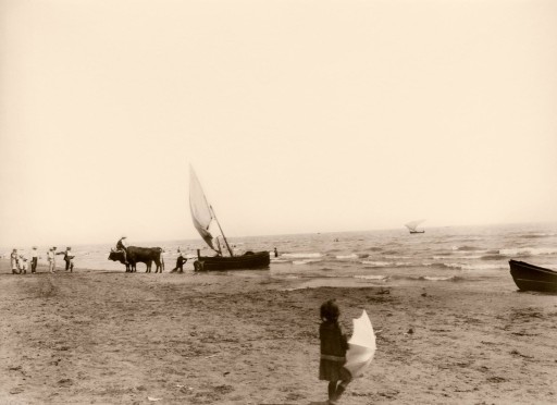 ANNA M. CHRISTIAN, 1915. Varar la barca