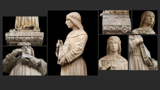 (Ovidio, Tristezas, 1,15-6) | Estatua de Ovidio (1474) en el palazzo de la SS. Annunziata, Sulmona (Italia), 2015