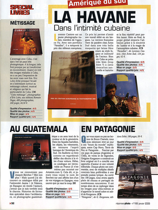 S. H., “Au Guatemala”, Speciel Livres, en Réponses Photo, Francia, nº 166, janvier, 2006