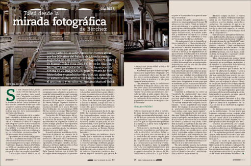 "Tolsá desde la mirada fotográfica de Bérchez" (Judith Amador), Proceso, México, nº 1906, 12 de mayo de 2013