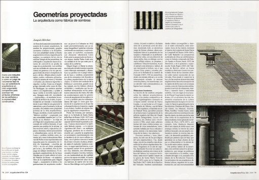 "Geometrías proyectadas" (Joaquín Bérchez), Arquitectura Viva 124, 2009